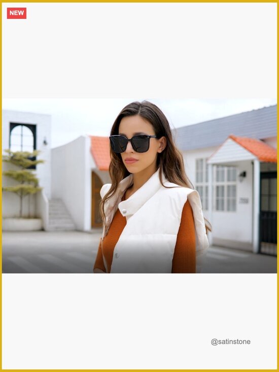 Oversized Square Polarized Sunglasses Retro Classic Simple Frame main image 5